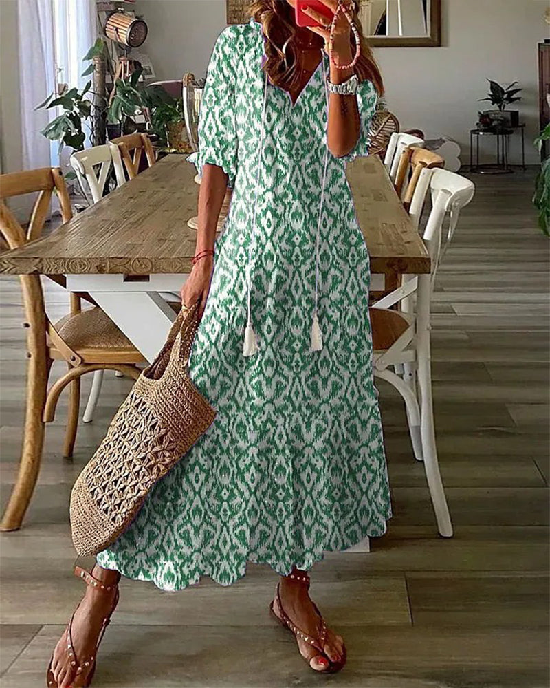 Dianna - Boho Kleid mit Bauchkaschierung