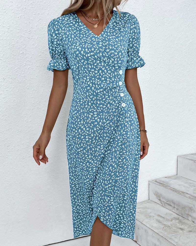 Adeline - Lockeres Wickelkleid mit Blumenmuster