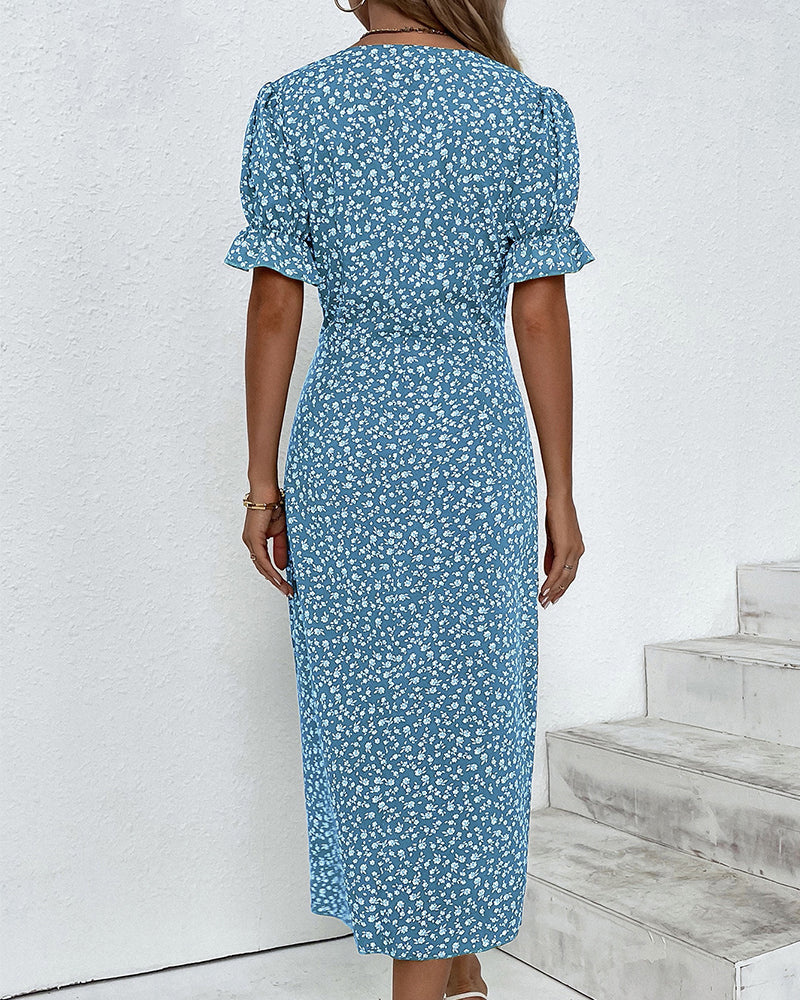 Adeline - Lockeres Wickelkleid mit Blumenmuster