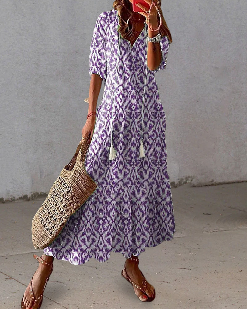 Dianna - Boho Kleid mit Bauchkaschierung