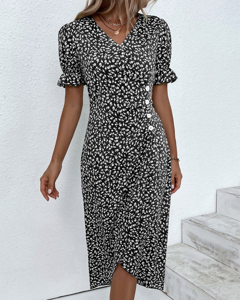 Adeline - Lockeres Wickelkleid mit Blumenmuster
