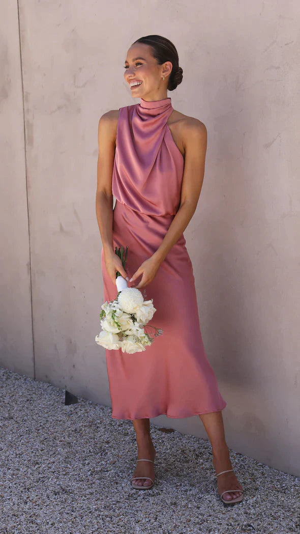 Nancy - Schillerndes, langes Damenkleid