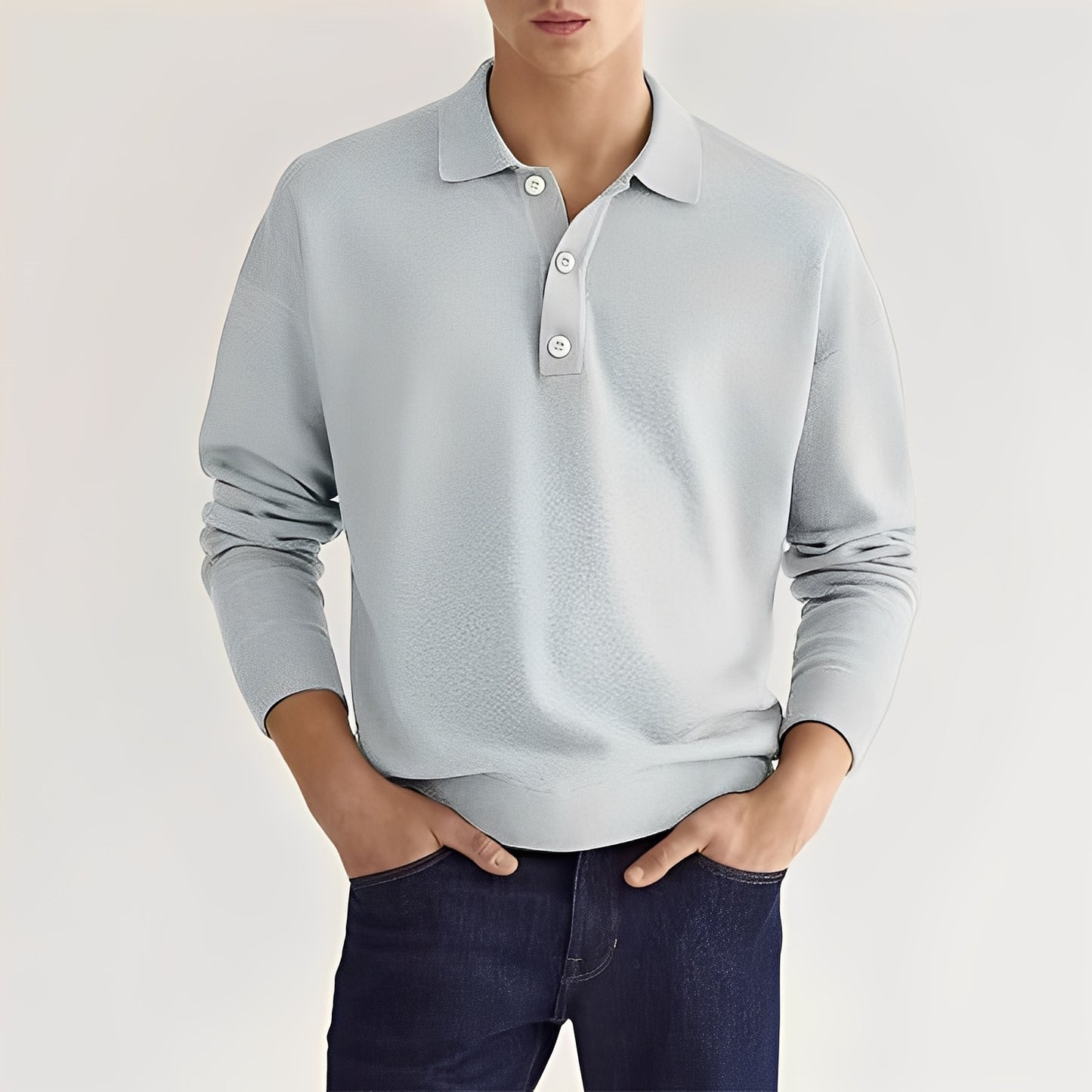 Zavier - Lässiges Langarm-Poloshirt für Herren