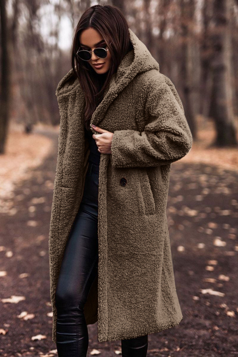 Yancy - Eleganter langer Plüschmantel für Damen