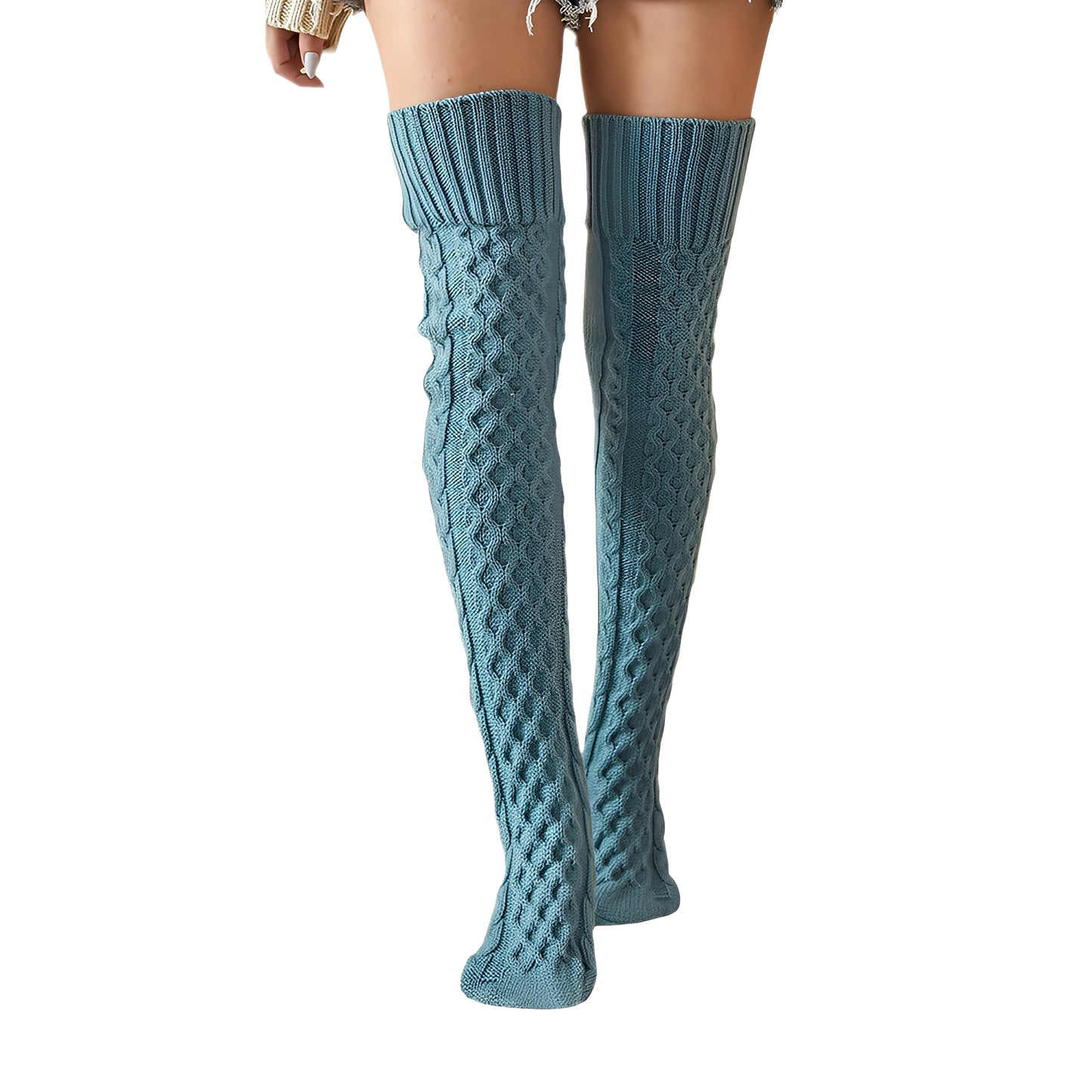 Jillian - Stilvolle, warme, lange Wollsocken für Damen