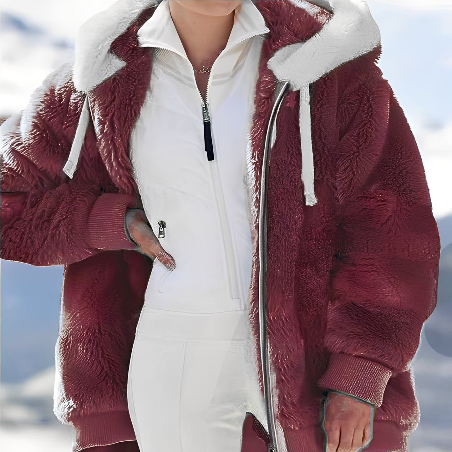 Rosaleen - Warme, locker sitzende Baumwolljacke mit Kapuze für Damen