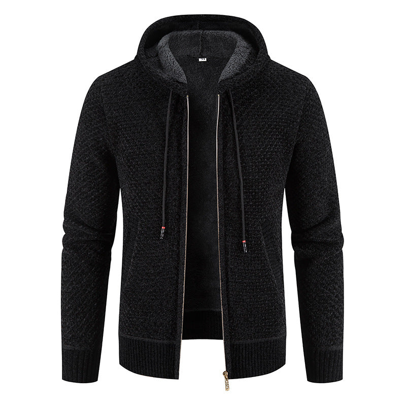 Reynard - Stilvoller Fleece-Cardigan mit Kapuze für Herren