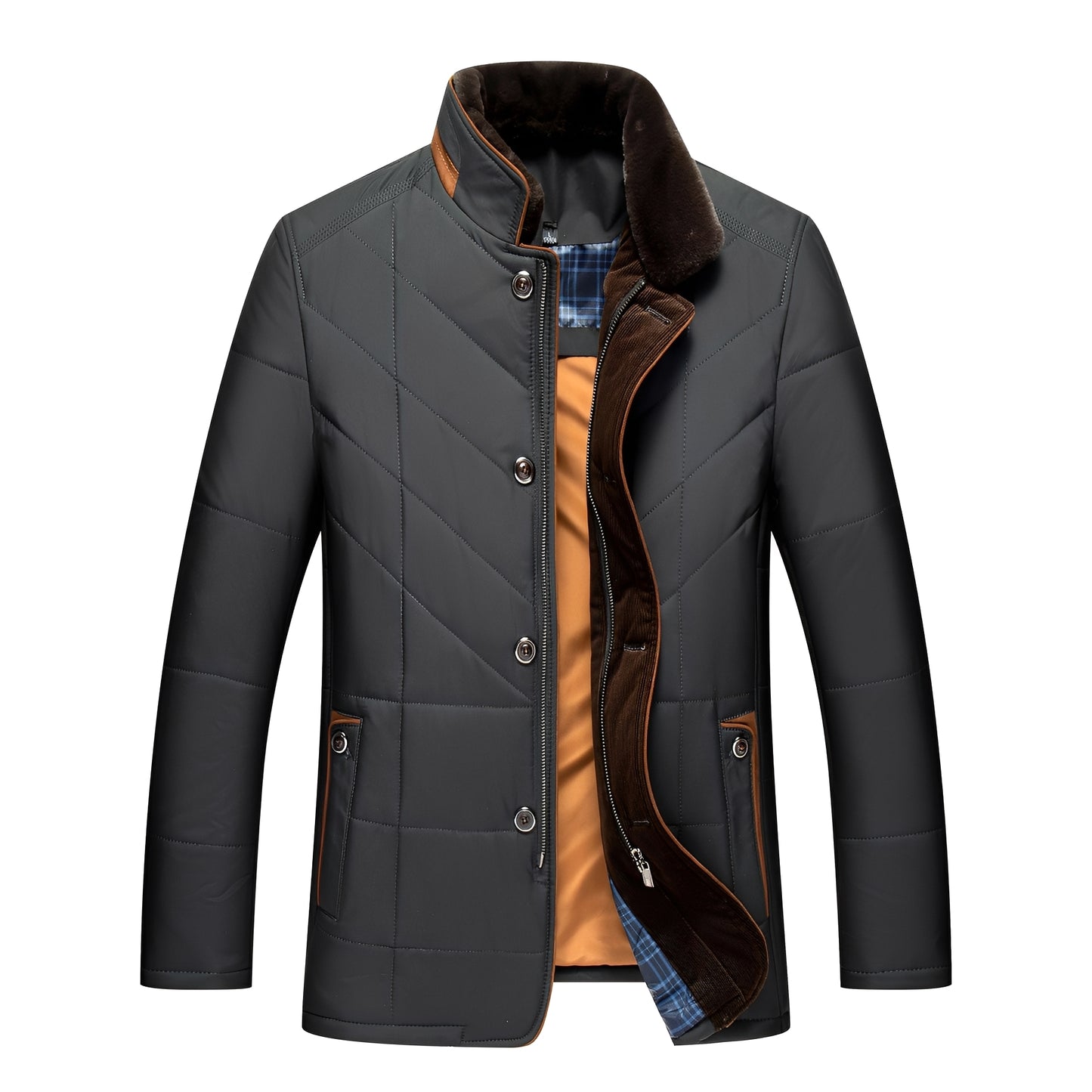 Rodney – Elegante, wattierte Jacke mit Knöpfen für Herren