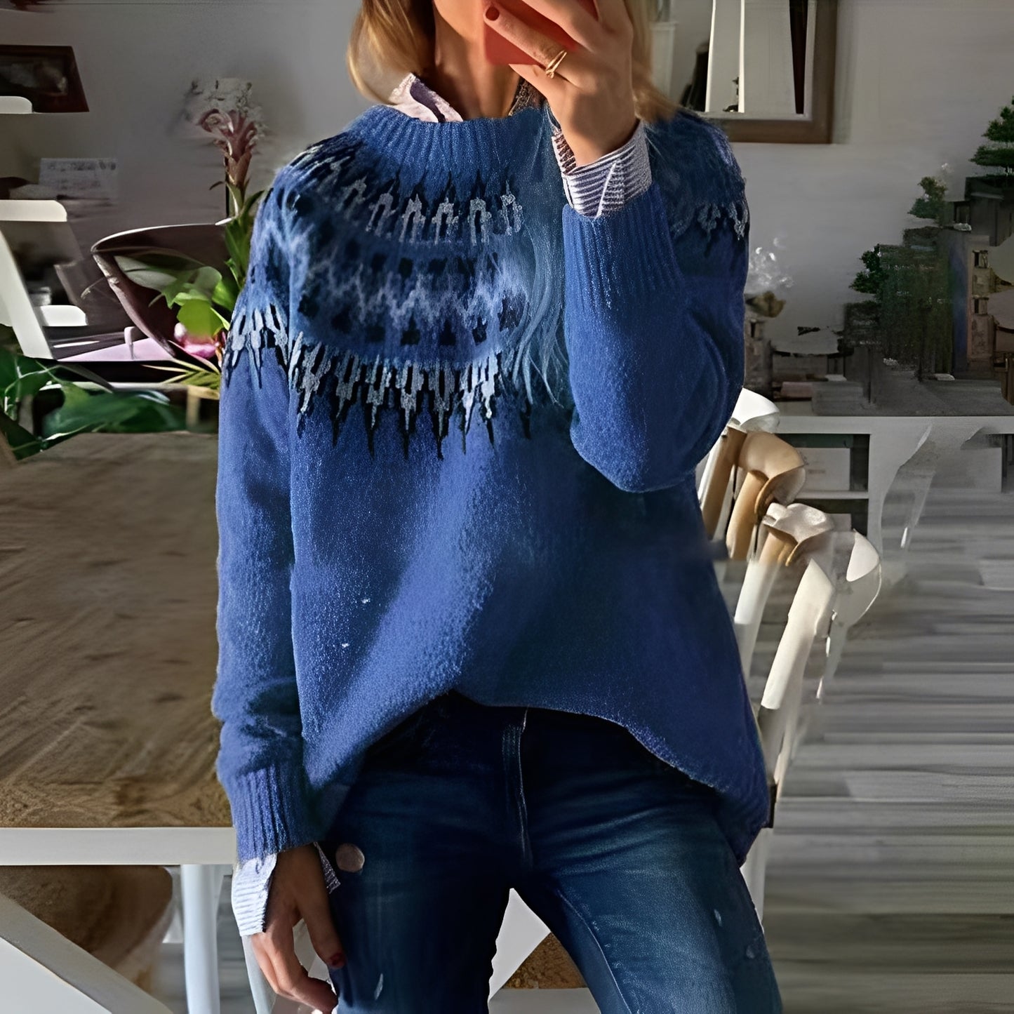 Margery - Klassischer warmer Wollpullover für Damen