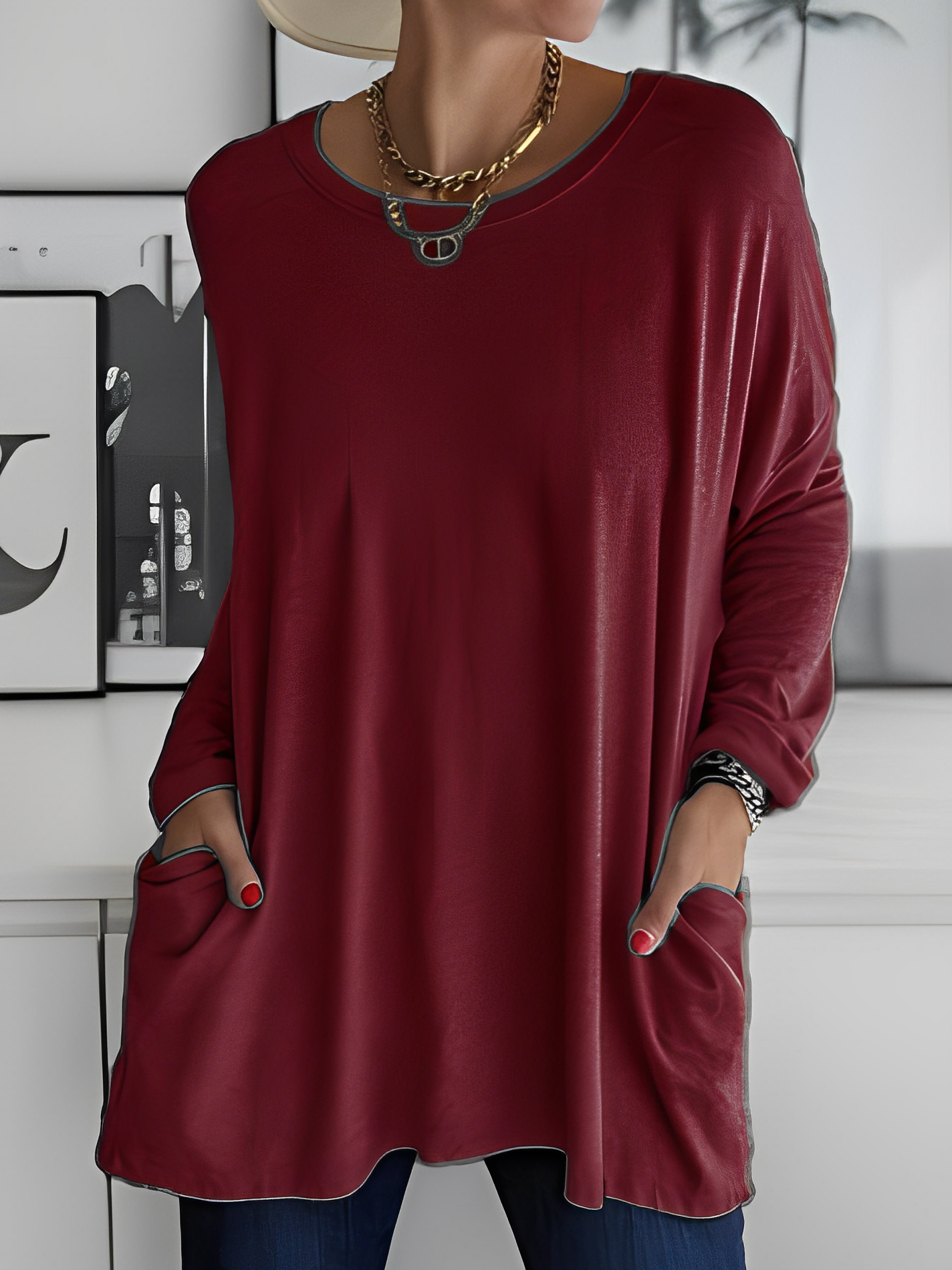 Leola - Lässiger Pullover mit Taschen für Damen