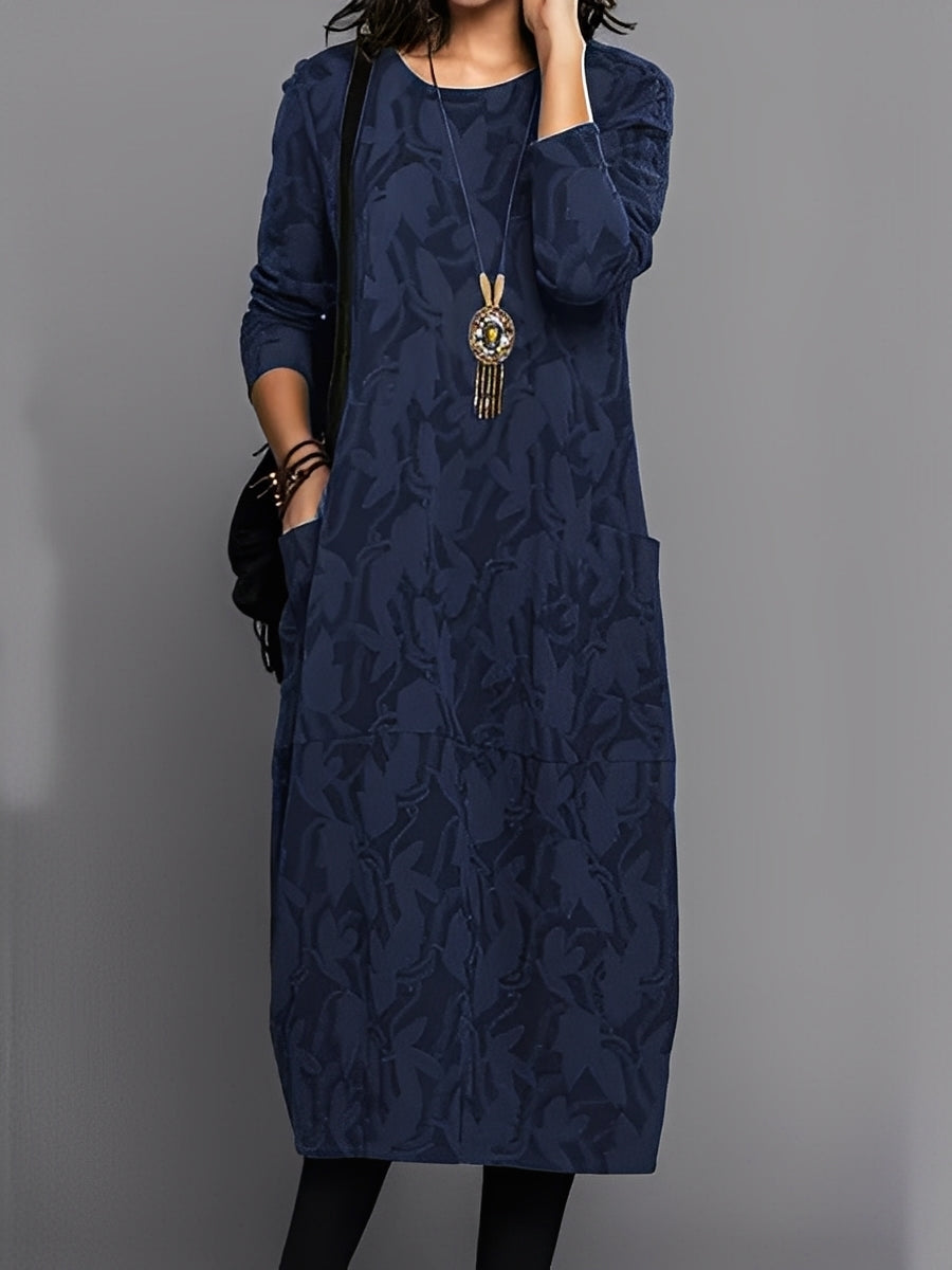 Kadence - Stilvolles Langarmkleid mit Print für Damen