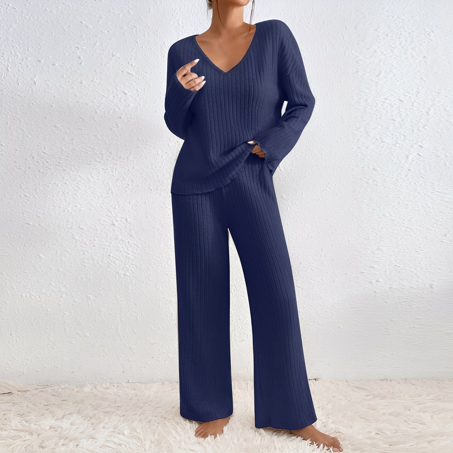 Michele - Lässiges, gestricktes zweiteiliges Lounge-Set für Damen