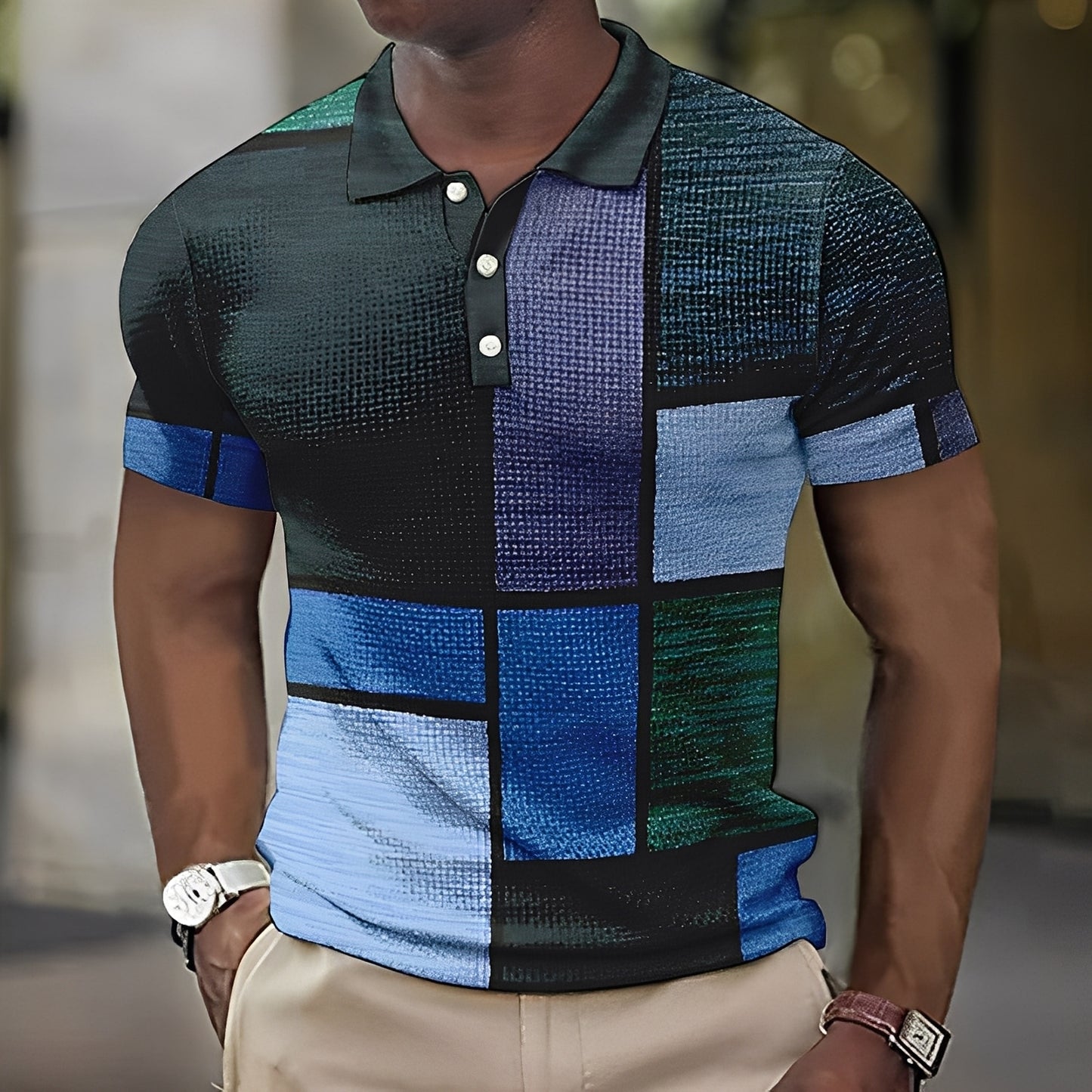 Reginald - Stilvolles mehrfarbiges Poloshirt für Herren