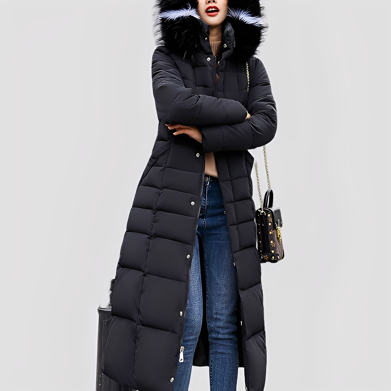 Mollie - Modischer, wattierter langer Mantel für Damen