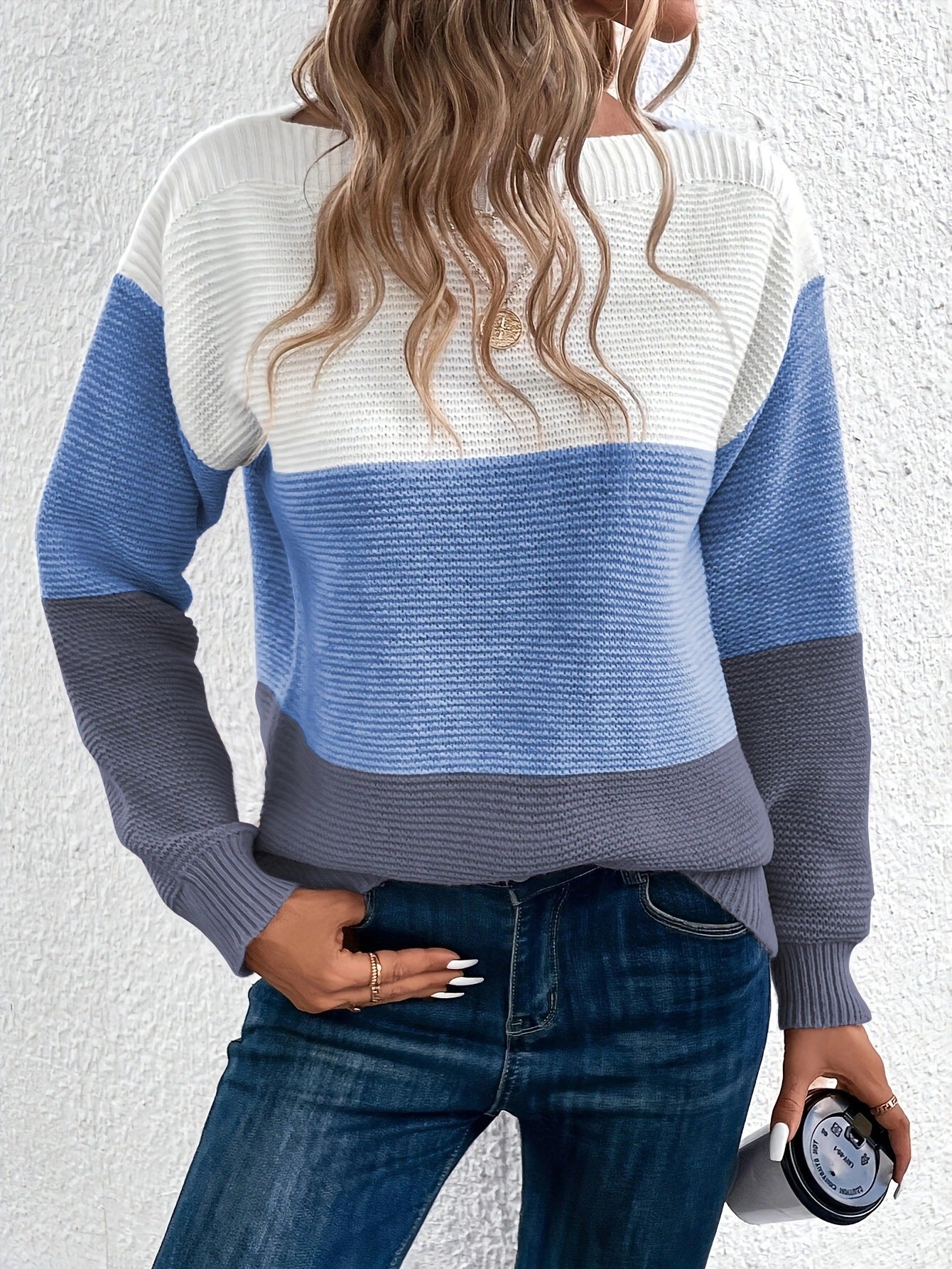 Muriel - Stilvoller Pullover mit dreifarbigen Streifen für Damen