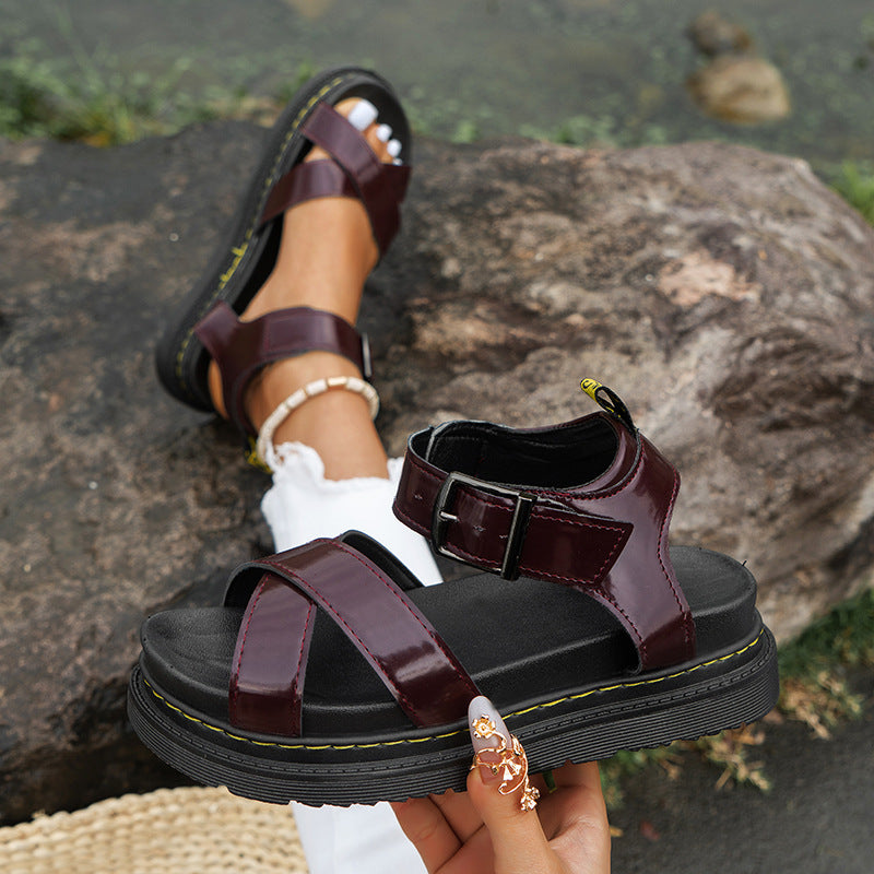 Laurelle - Stilvolle römische Sport-Sandalen mit Schnalle für Damen