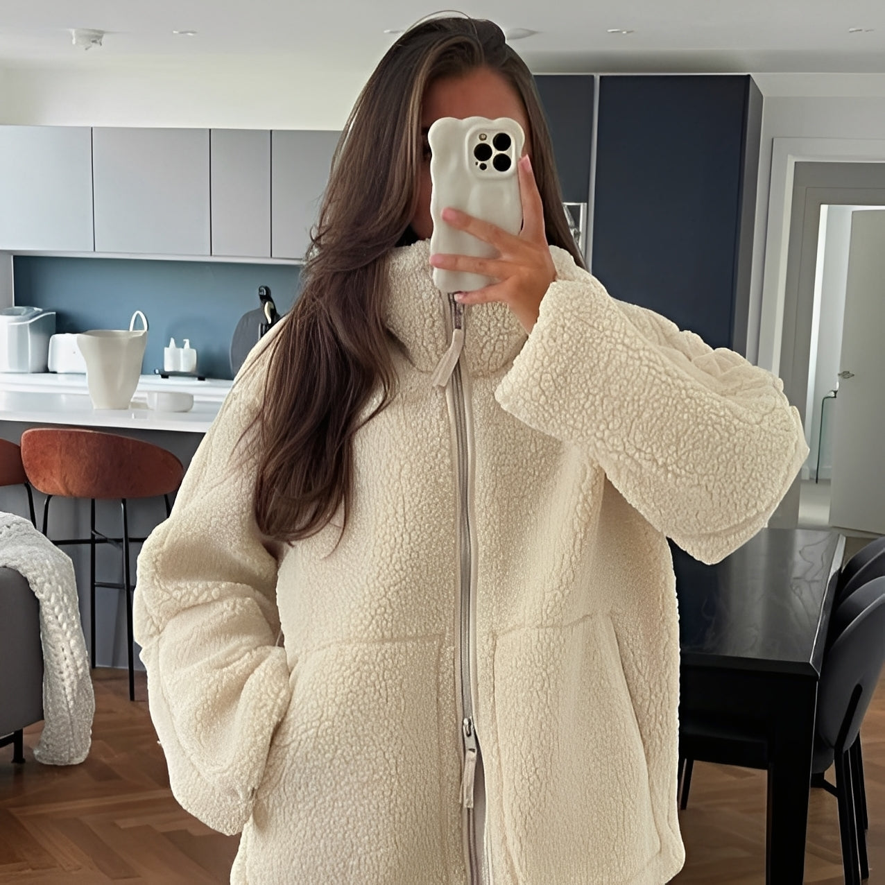 Quincy - Warmer und dicker Wollmantel mit Rollkragen für Damen