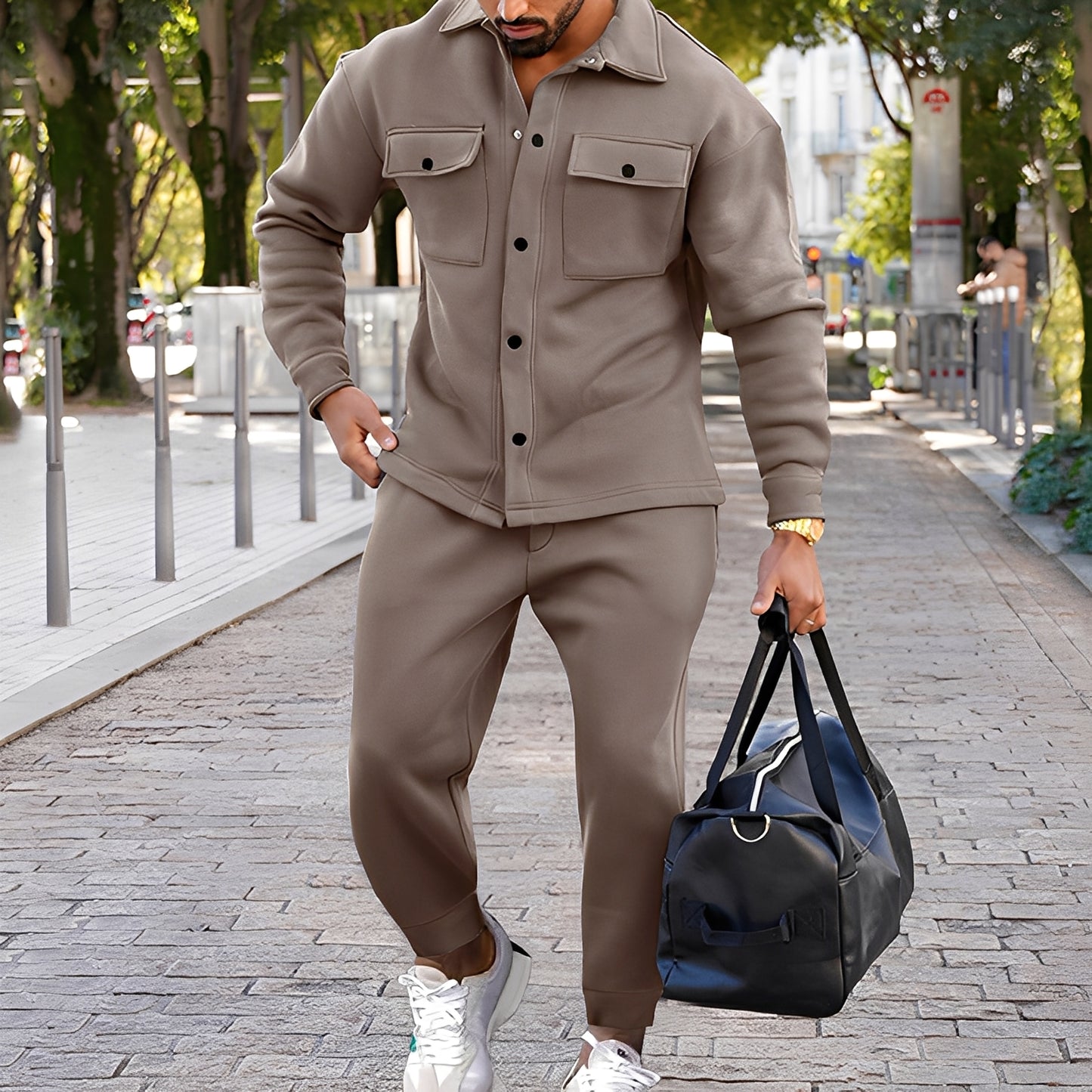 Kent - Lässiges Slim-Fit-Set aus Hemd und Hose für Herren