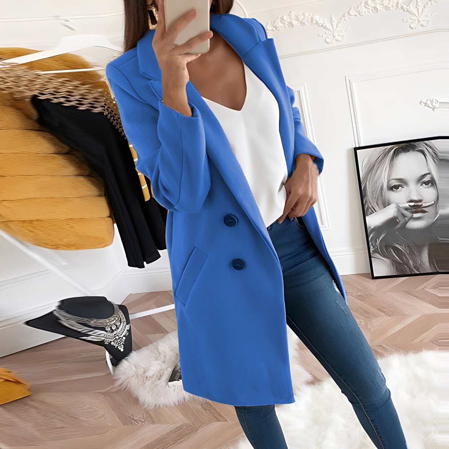 Nichole - Eleganter und warmer langer Mantel für Damen