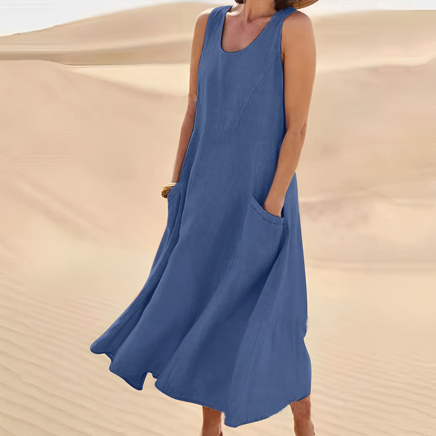 Melyssa - Weiches, ärmelloses langes Kleid für Damen