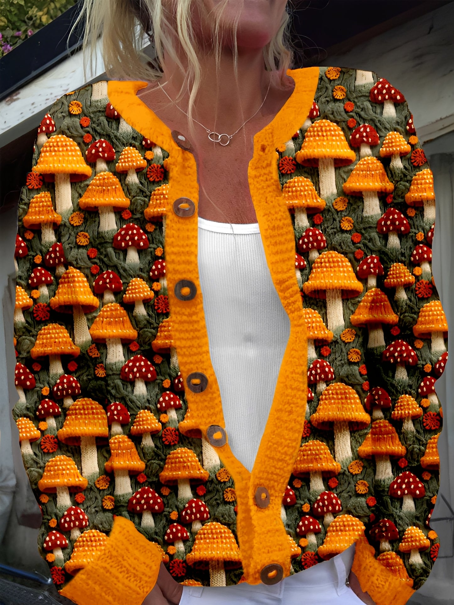 Kandace - Stilvolle Strickjacke mit Blumenmuster für Damen