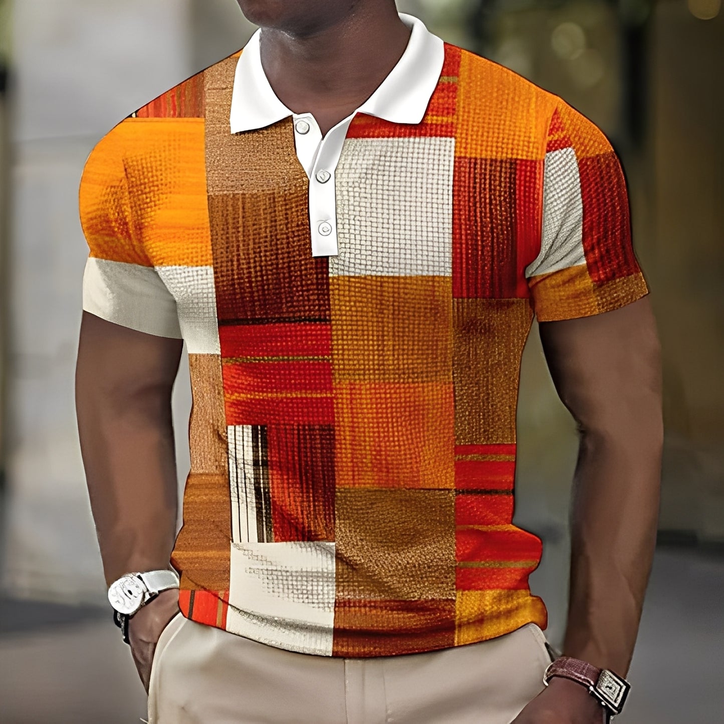 Reginald - Stilvolles mehrfarbiges Poloshirt für Herren