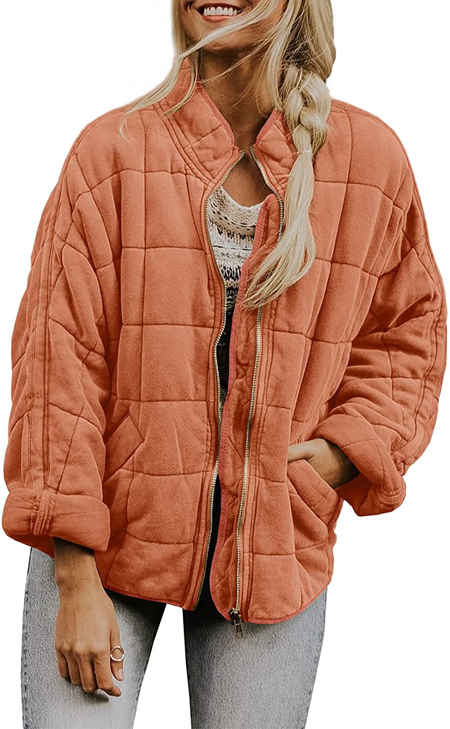 Wenona - Warme Karojacke mit Taschen für Damen