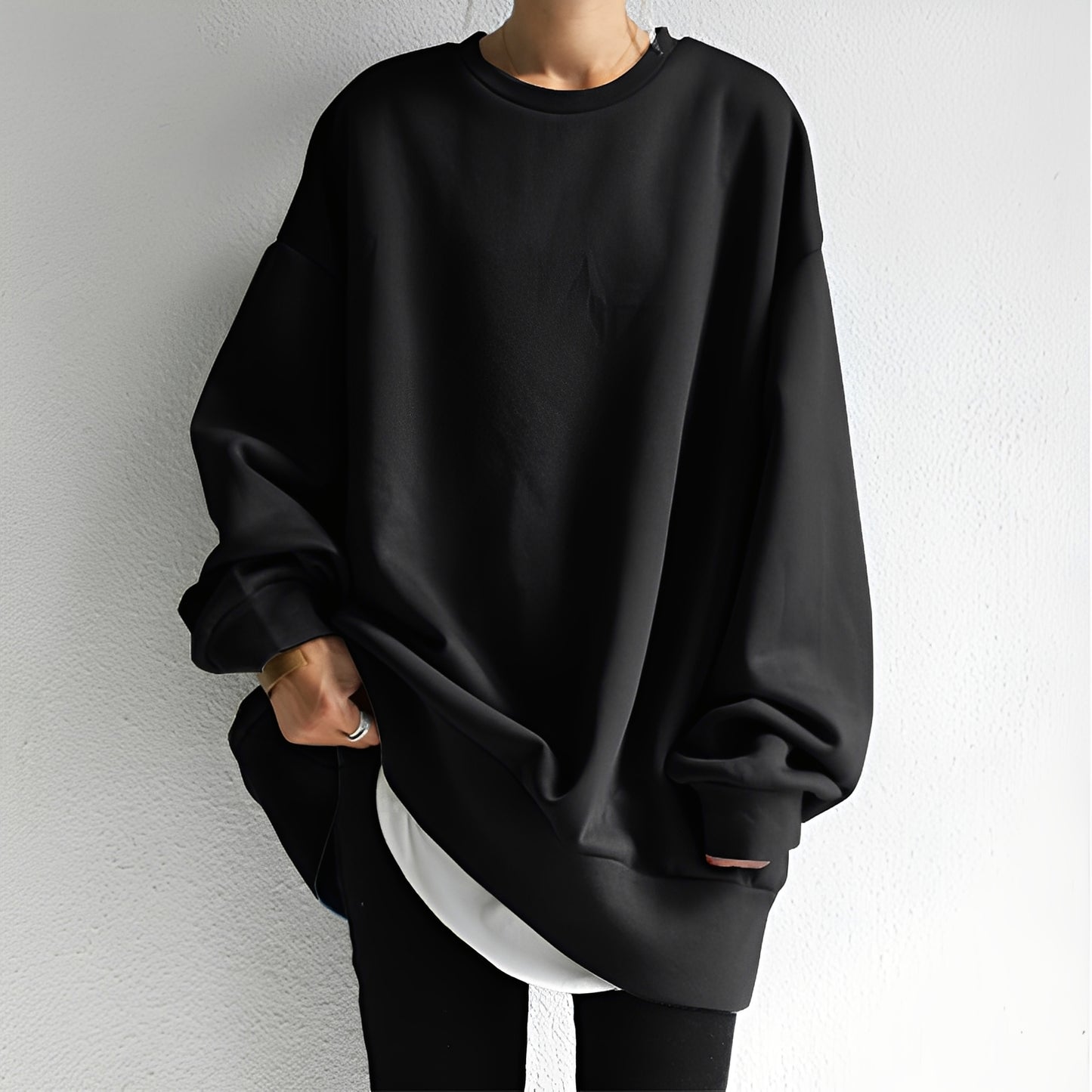 Andrina - Oversized-Pullover mit Rundhalsausschnitt für Damen