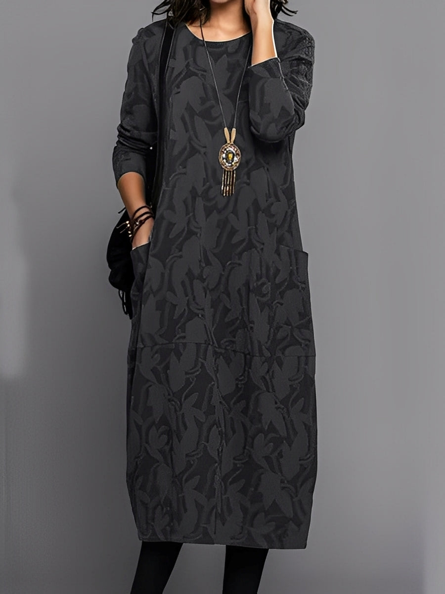 Kadence - Stilvolles Langarmkleid mit Print für Damen