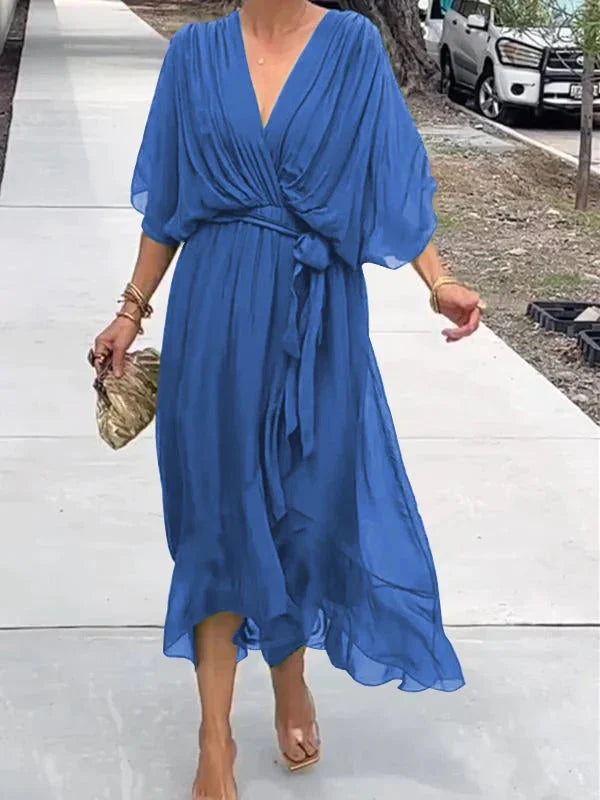Amara – Bedrucktes, ärmelloses Maxikleid