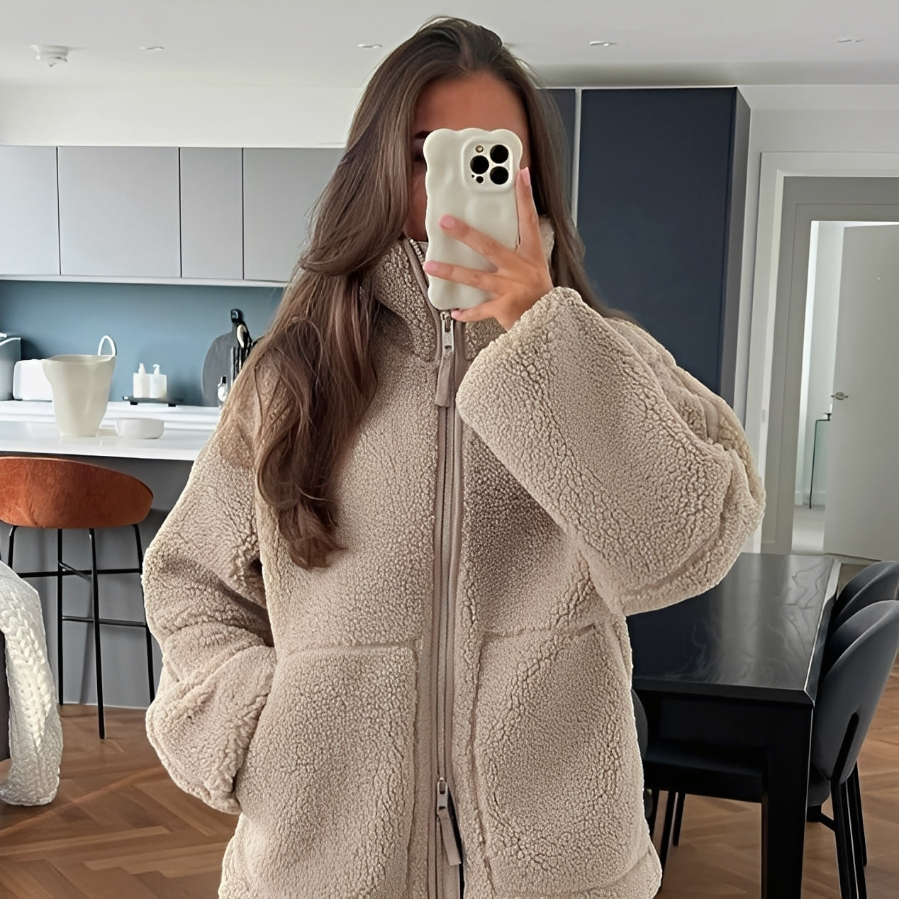 Quincy - Warmer und dicker Wollmantel mit Rollkragen für Damen