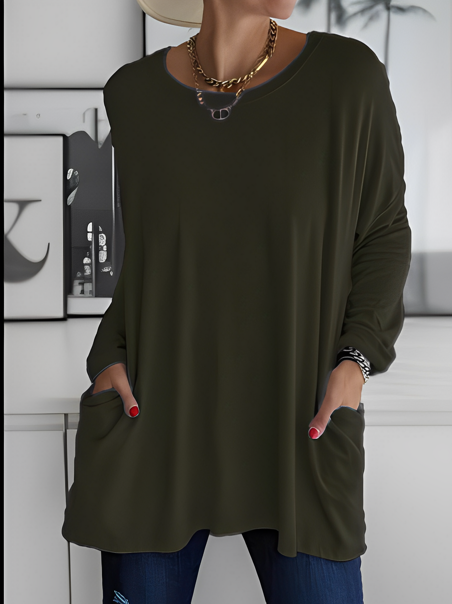 Leola - Lässiger Pullover mit Taschen für Damen