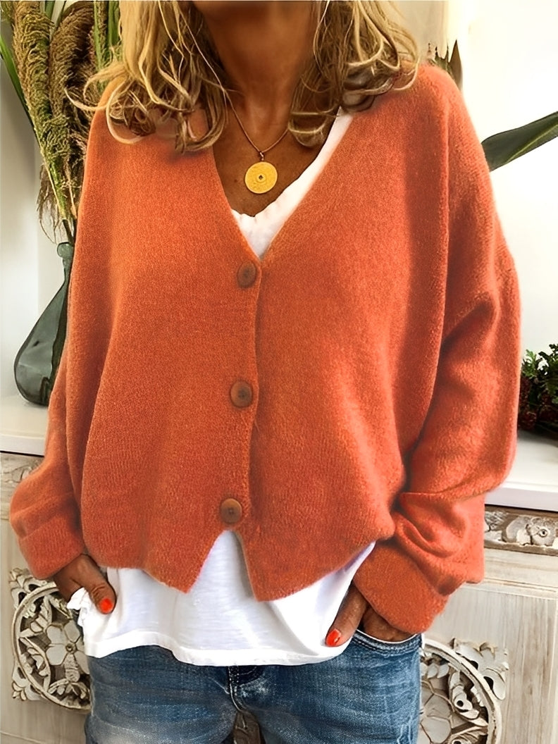 Deena - Lässiger, lockerer, warmer Cardigan für Damen