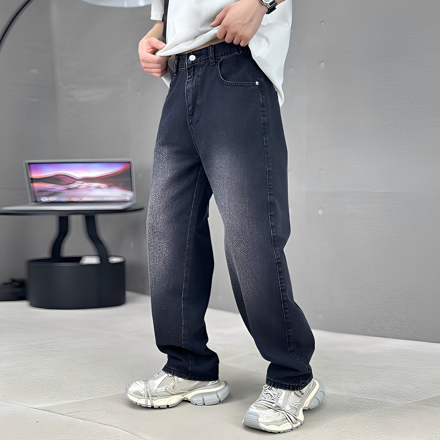 Wendell - Stilvolle Jeans mit weitem Bein für Herren