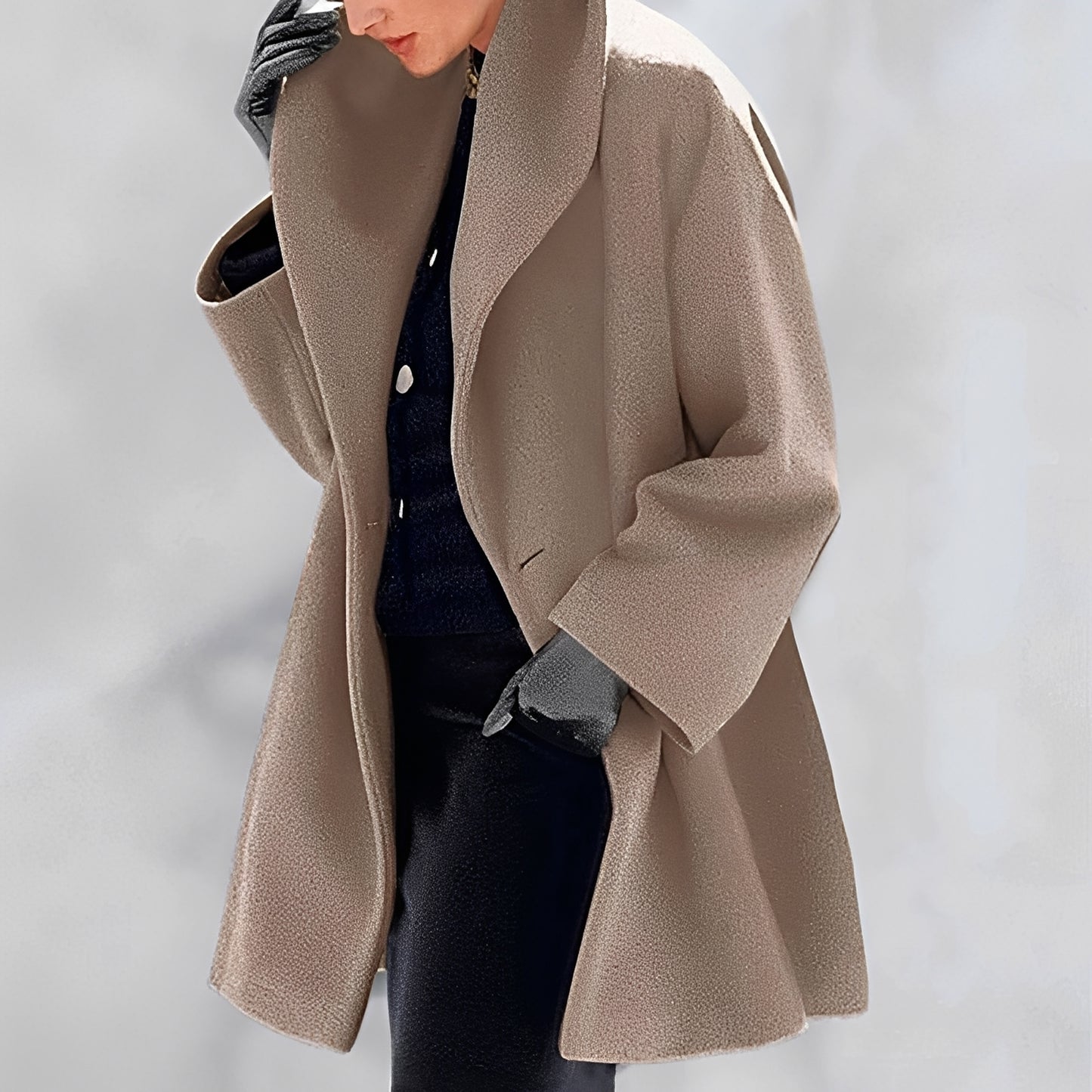 Dannie - Eleganter, locker fallender Wollmantel für Damen