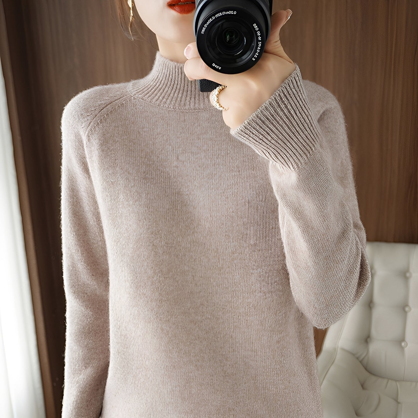 Ulyssa - Eleganter Rollkragenpullover aus Kaschmir für Damen