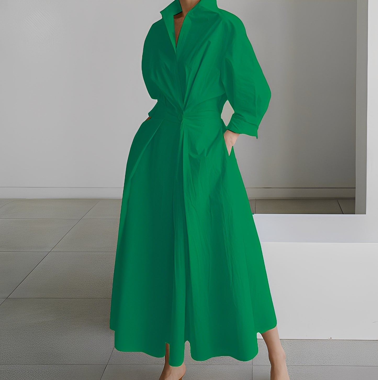 Lavina - Lockeres Langarmkleid mit Taschen für Damen