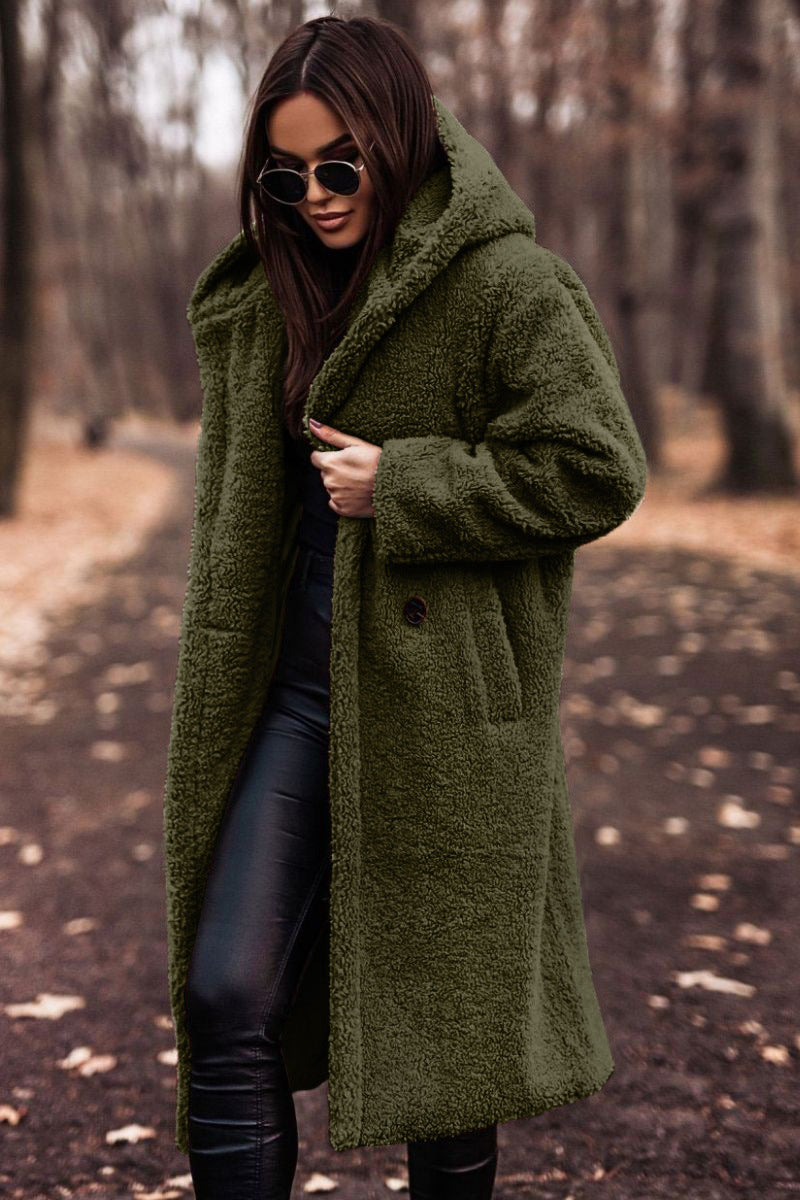 Yancy - Eleganter langer Plüschmantel für Damen
