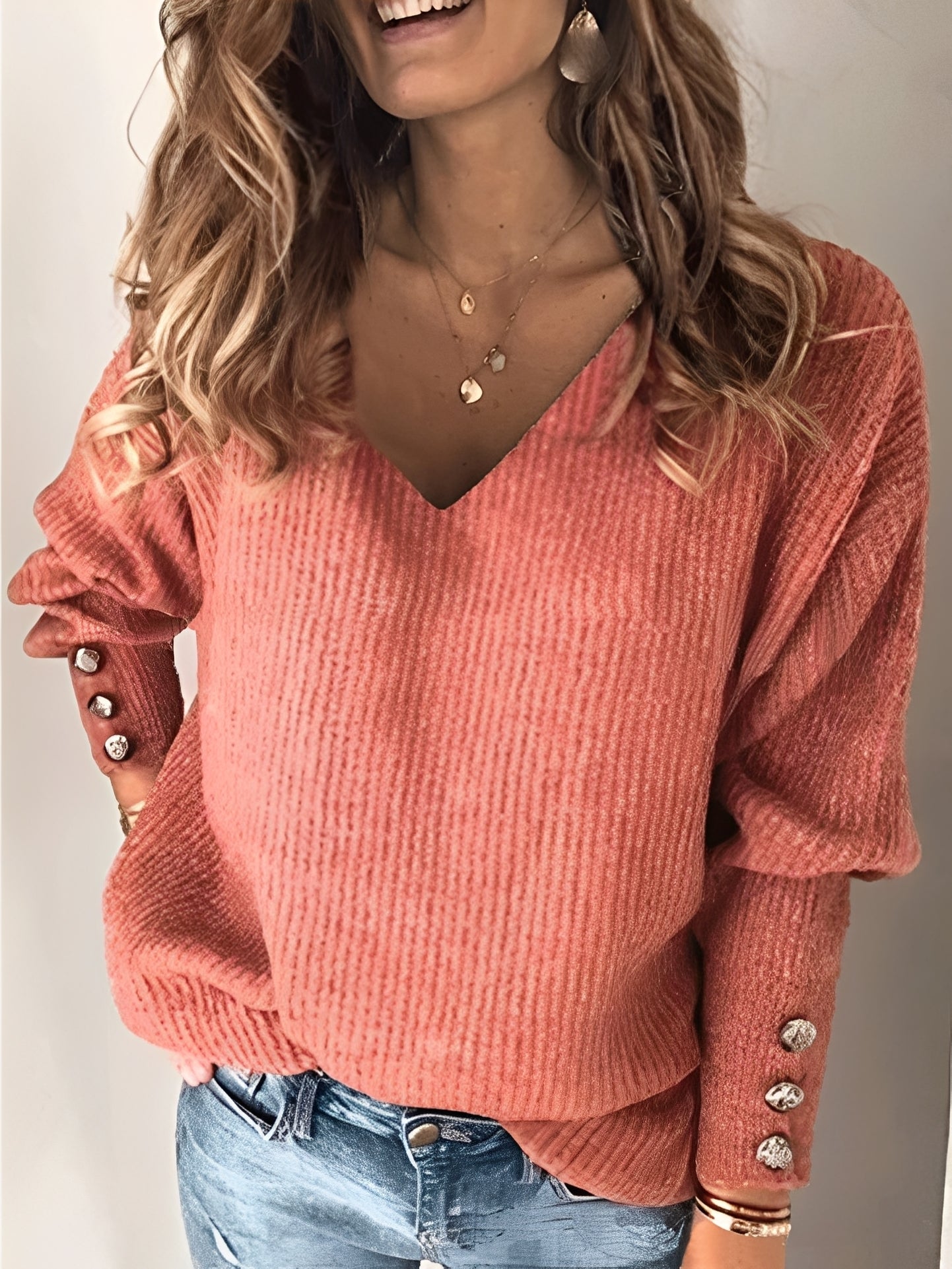 Adaline - Langärmeliger Strickpullover für Damen
