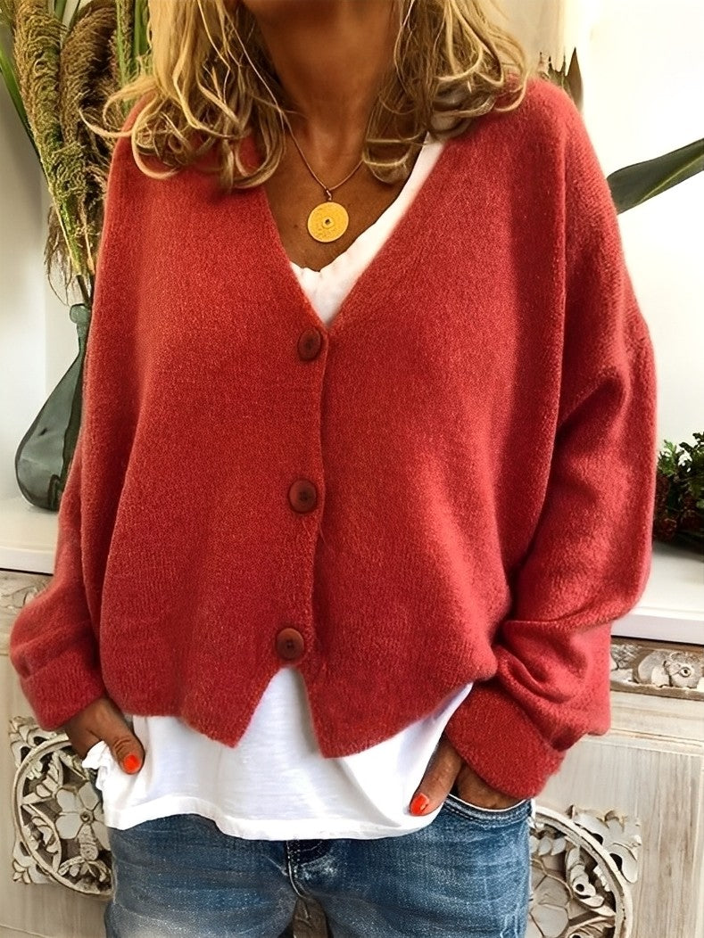 Evette - Lässige Strickjacke mit Knöpfen für Damen