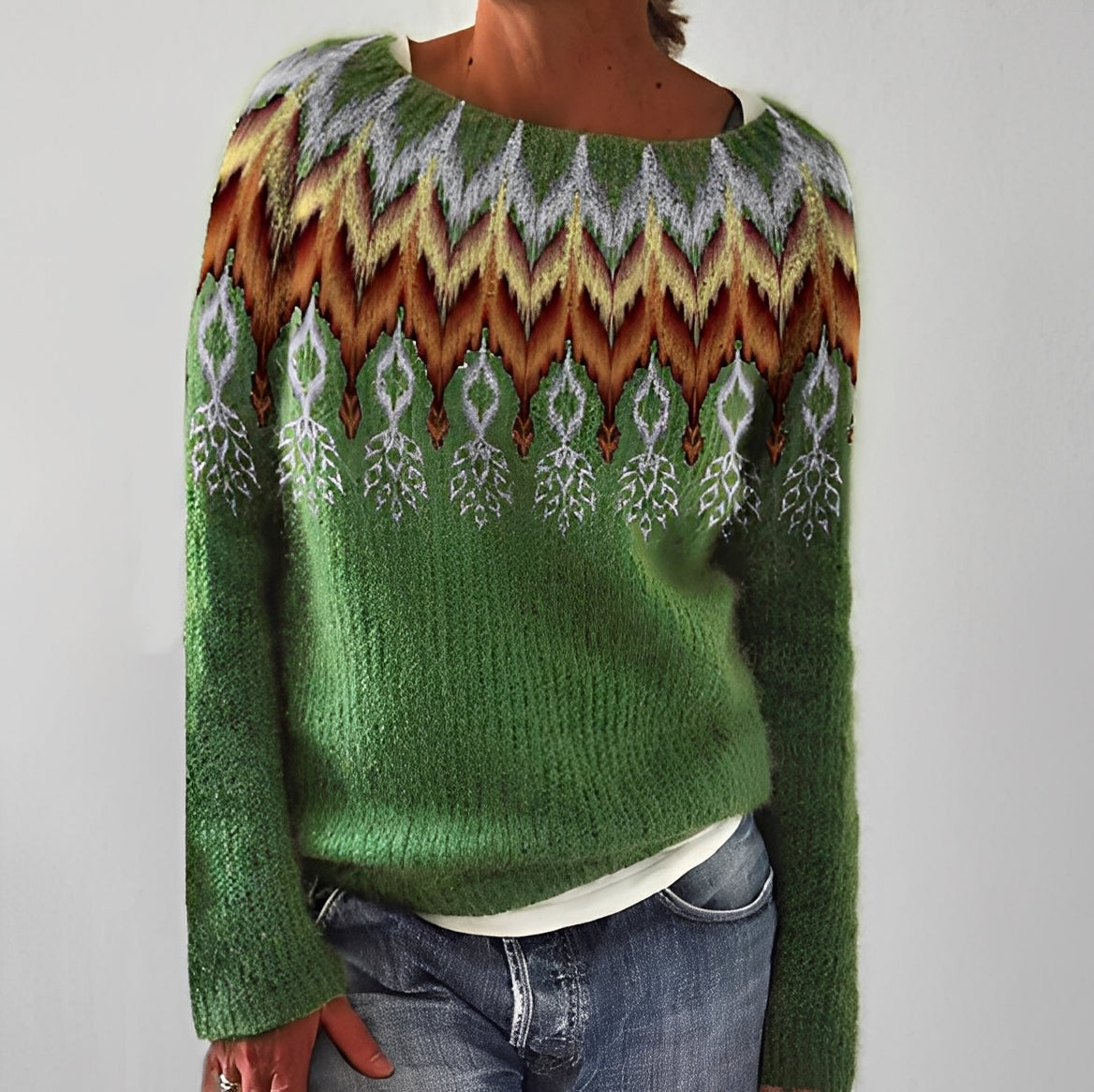 Christiana - Klassischer Pullover mit Aufdruck für Damen