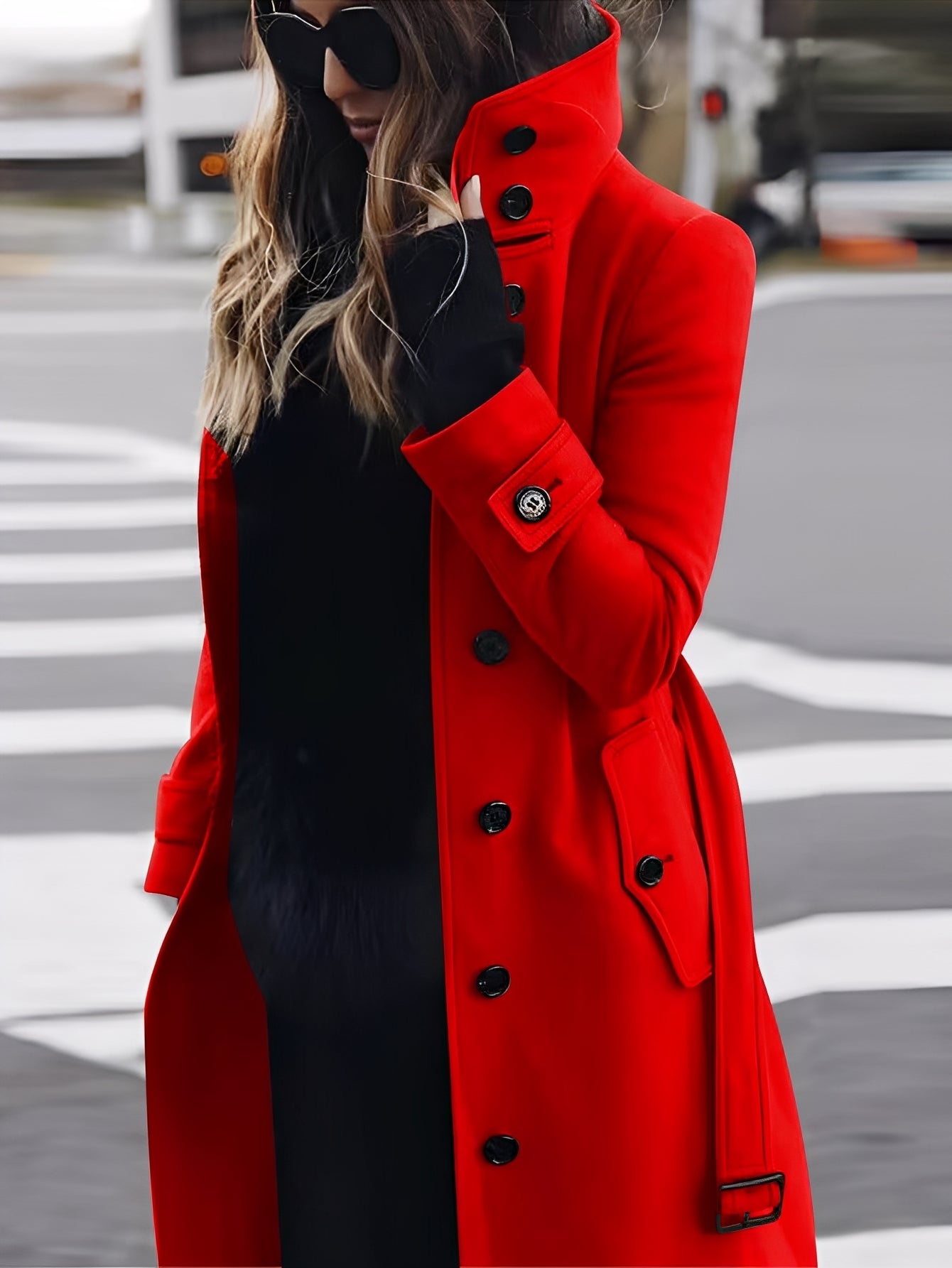 Mikaela - Eleganter, schmal geschnittener Wollmantel für Damen