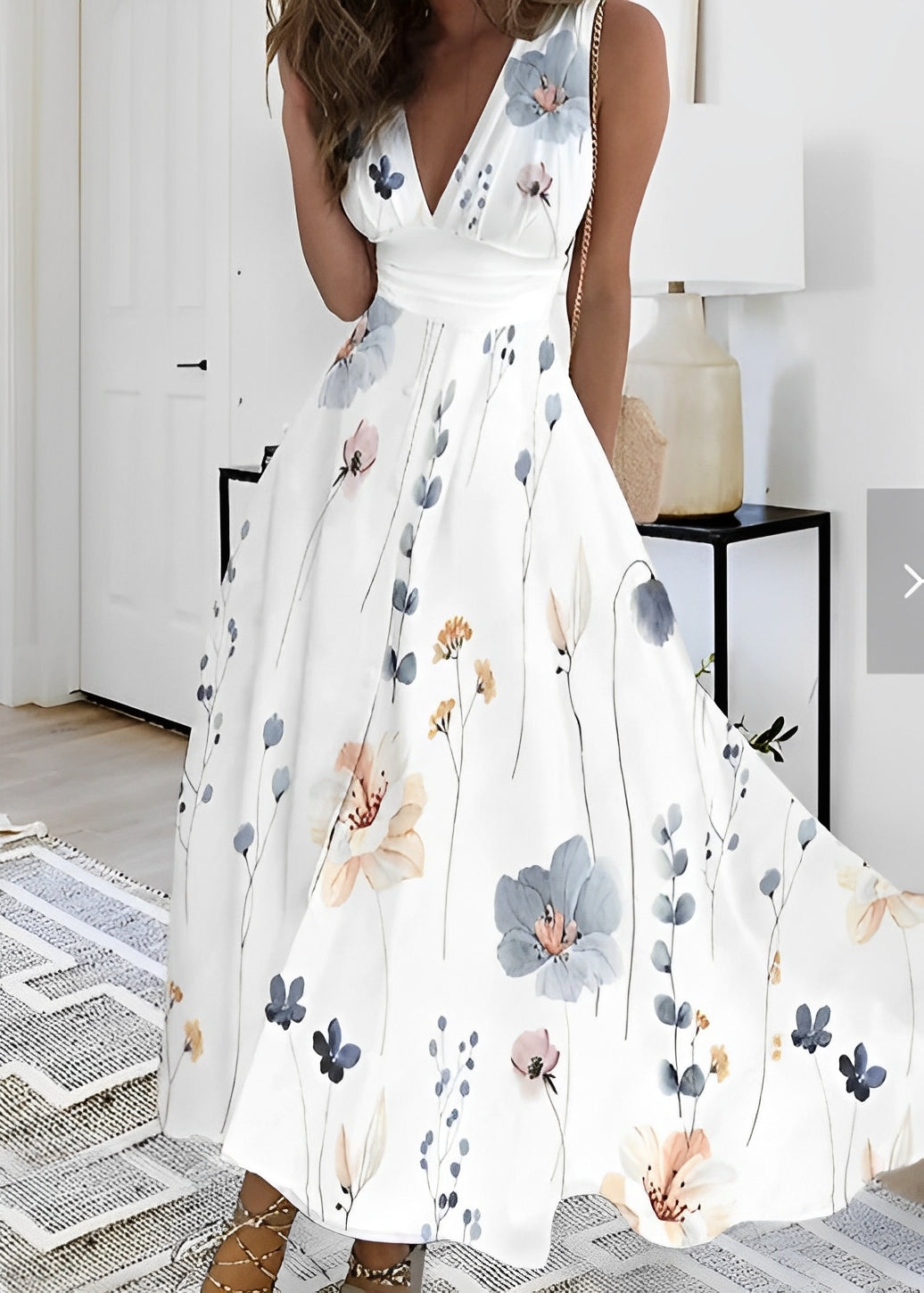 Breanna - Hoch tailliertes Kleid mit Blumenmuster für Damen