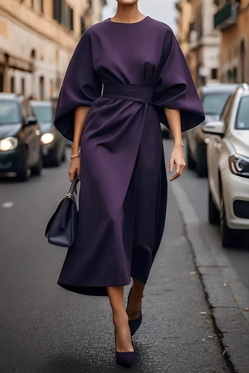 Nicole - Stilvolles Midikleid mit Laternenärmeln für Damen