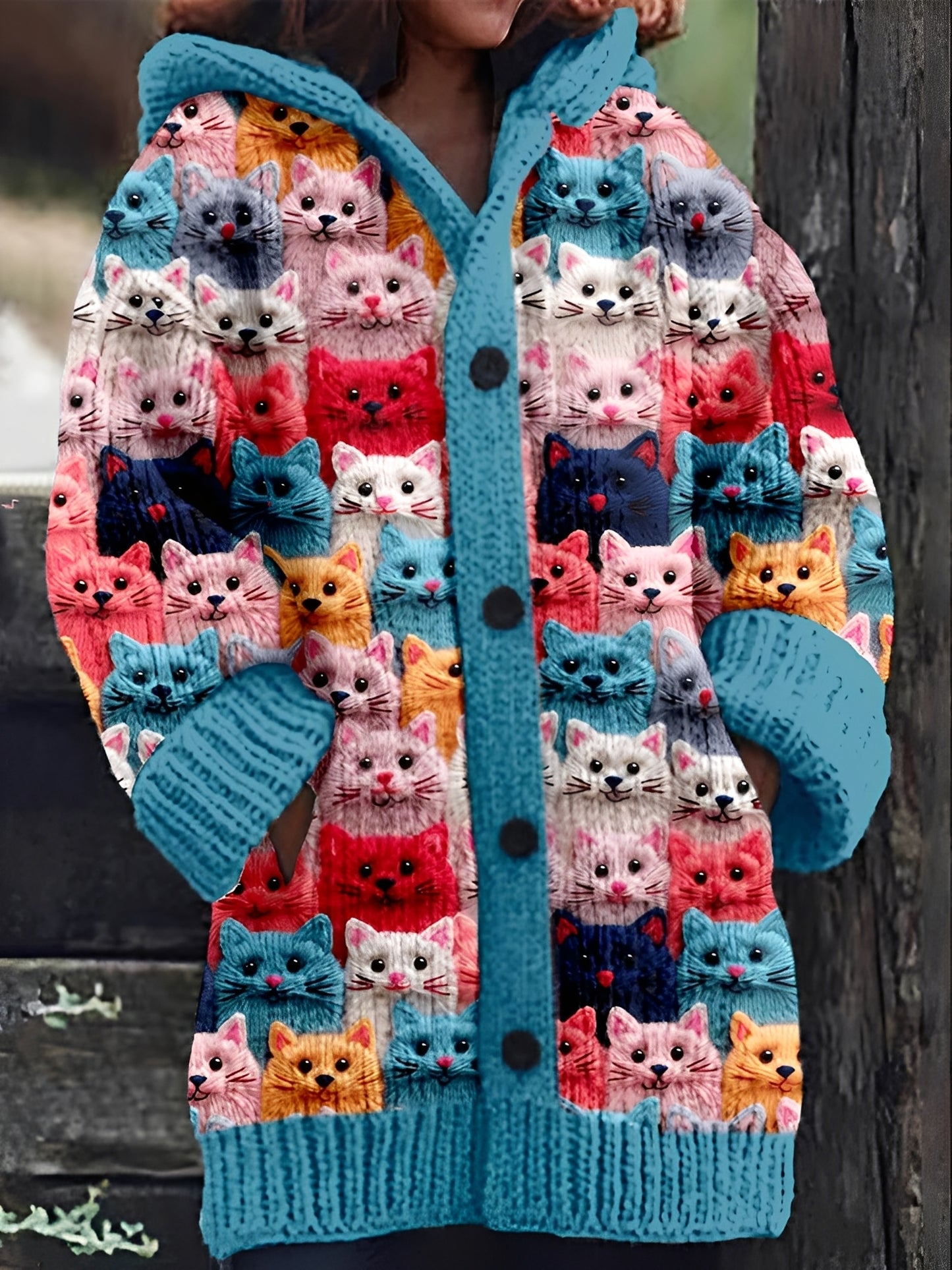Rexana - Lässiger, warmer Mantel mit Print für Damen