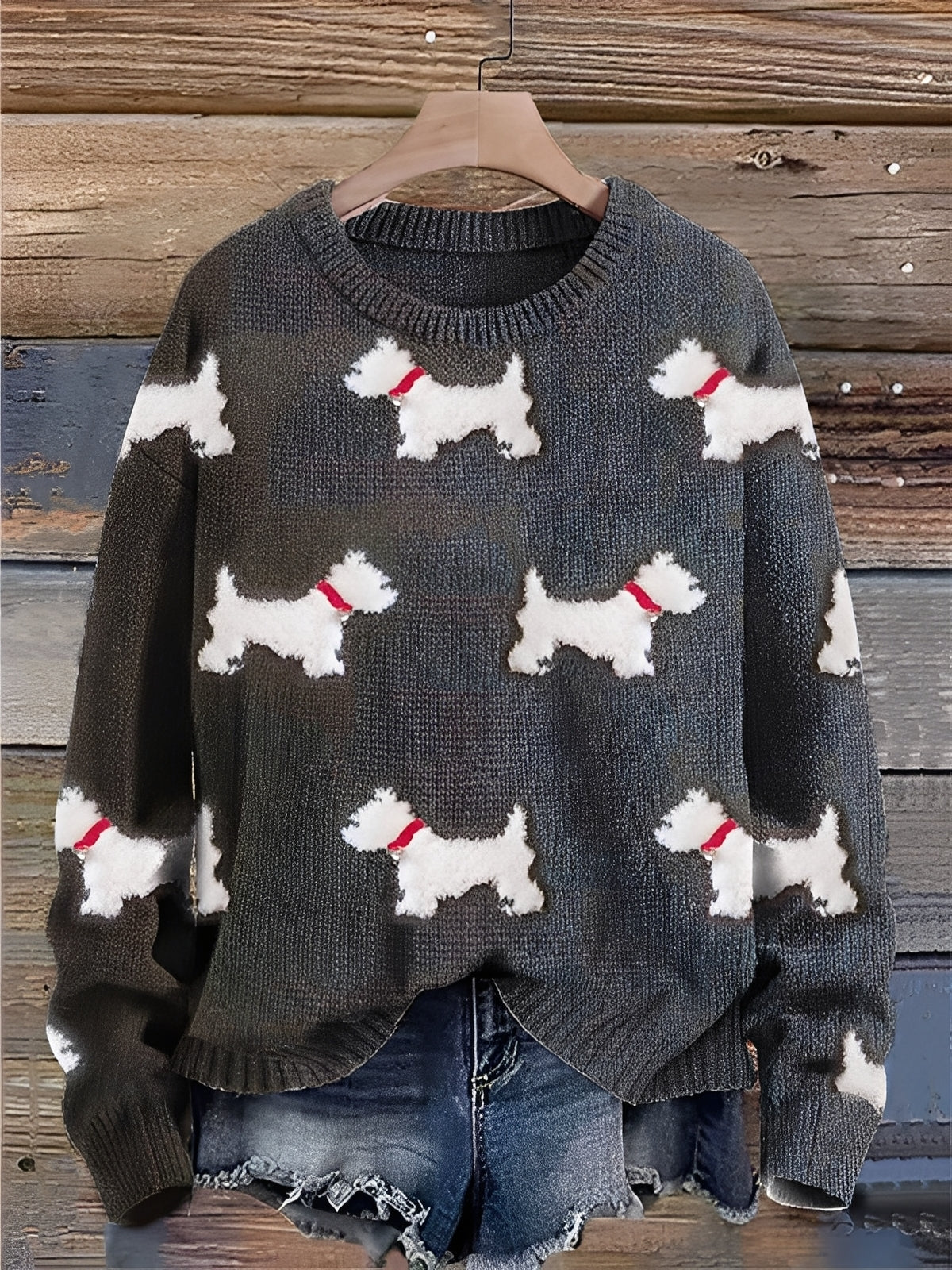 Tawnee - Warmer Wollpullover mit Print für Damen