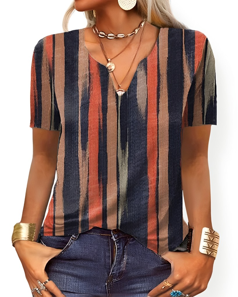 Charlee - Lockere Boho-Bluse mit V-Ausschnitt für Damen