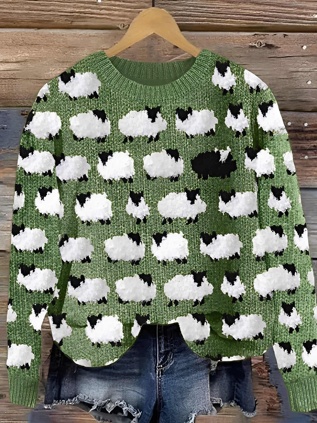 Tawnee - Warmer Wollpullover mit Print für Damen