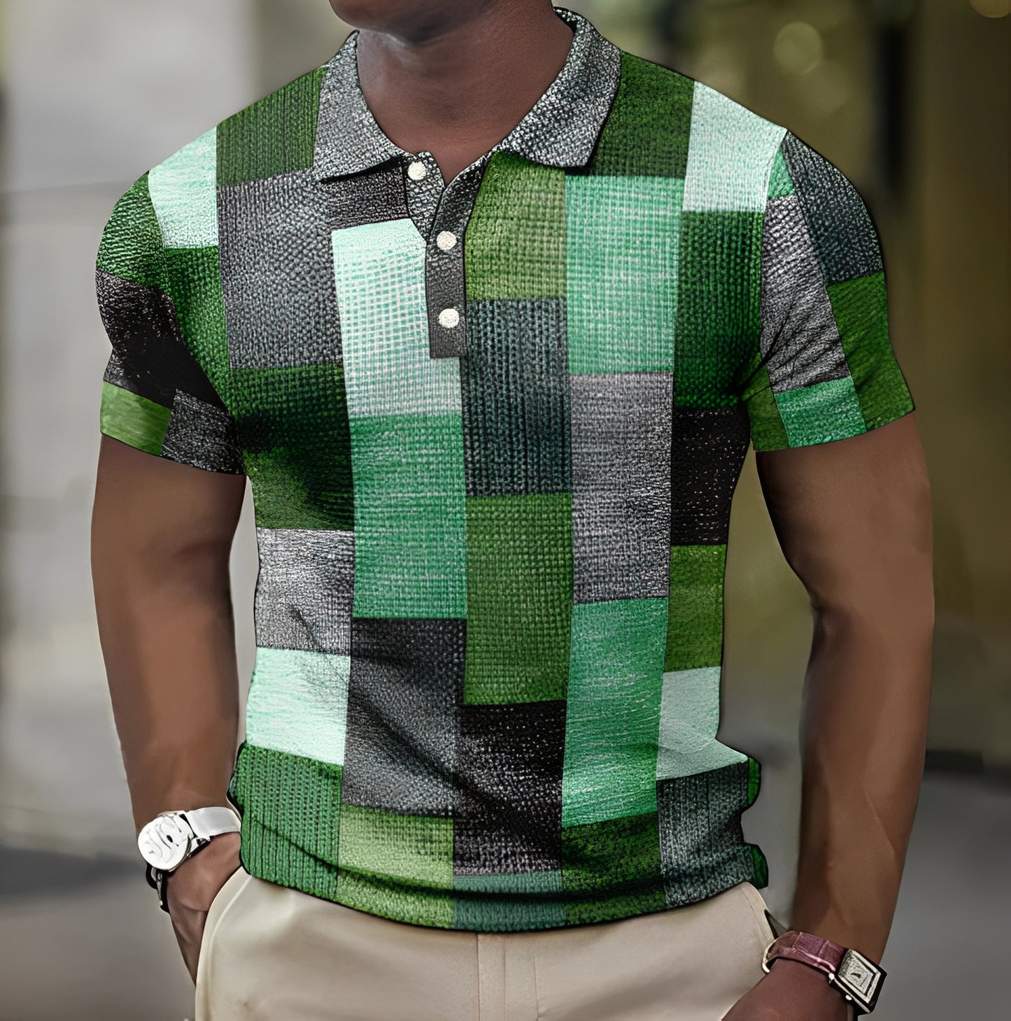 Reginald - Stilvolles mehrfarbiges Poloshirt für Herren
