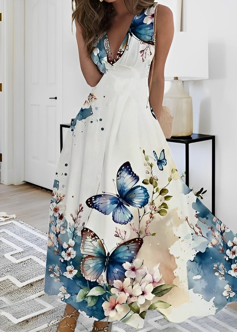 Breanna - Hoch tailliertes Kleid mit Blumenmuster für Damen